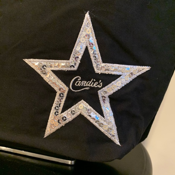 Candies Tote - Black with silver sequins - NEW - Picture 2 of 8